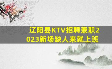 辽阳县KTV招聘兼职2023新场缺人来就上班